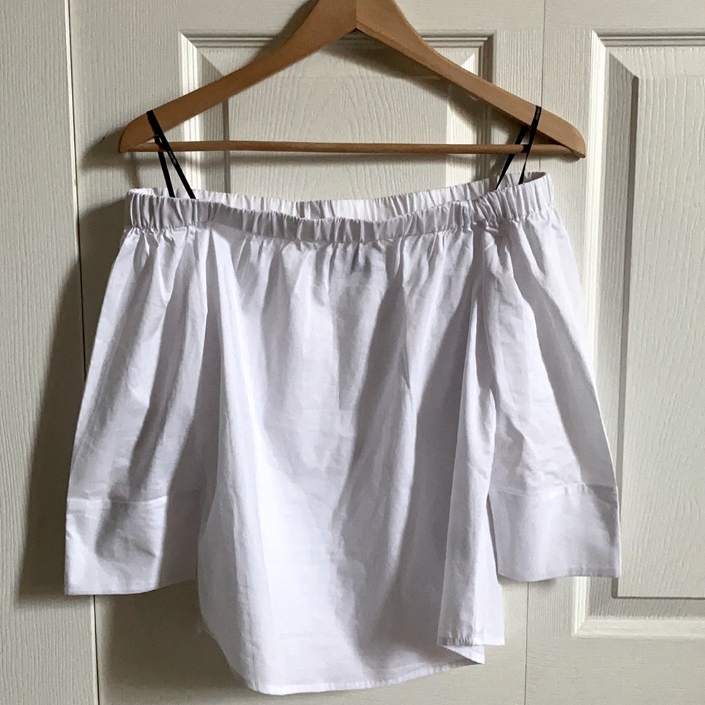 Off the shoulder white top